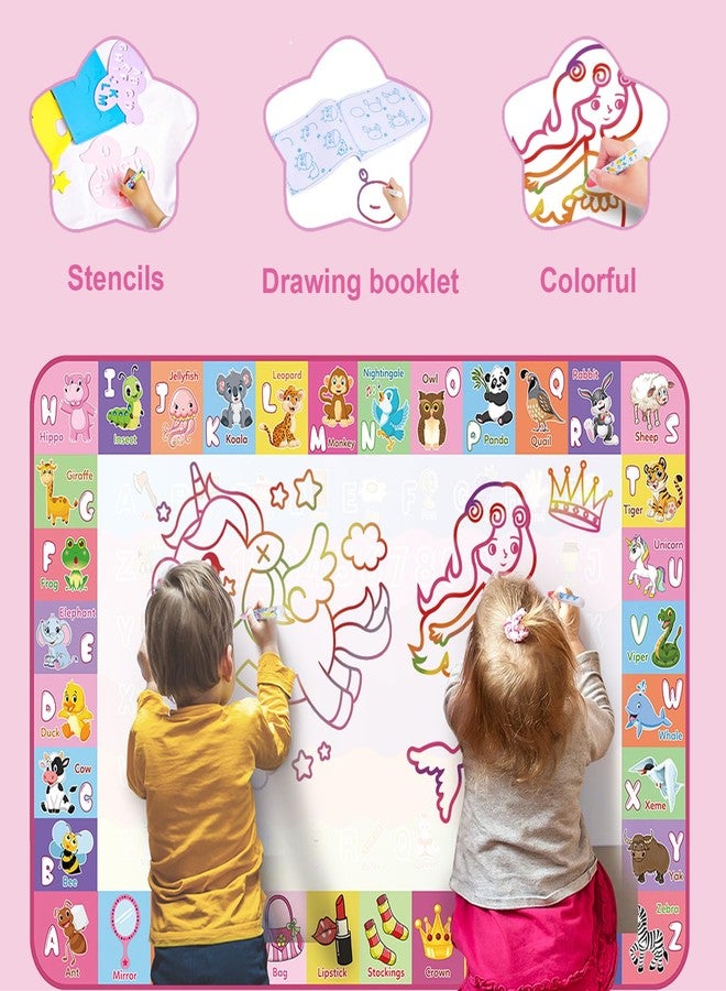Wedopro Toddlers Toys Water Doodle Mat: 48 X 32 Inch Large Mess Free Coloring & Drawing Mat - Instant Drying - Kids Educational Toys for Girls Age 3-5 Home Activities - Birthday/Christmas Gifts for Girls Boys - Image 5
